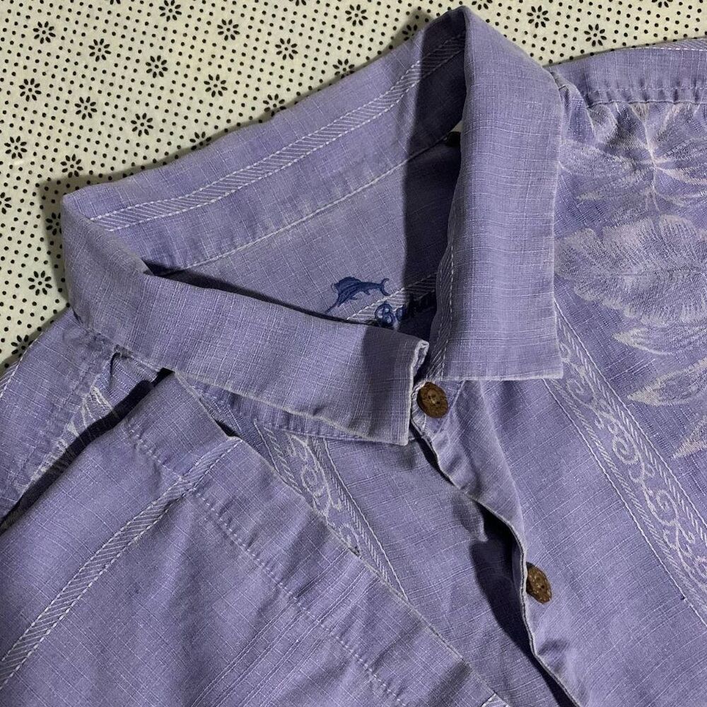 Tommy Bahama Men's 3XL Purple Floral Silk Camp Shirt Short Sleeve Button 3XL/3TG